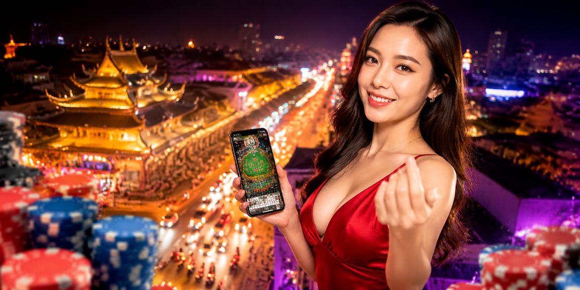 Cảnh phố Huế ban đêm với ánh đèn neon thể thao giải trí